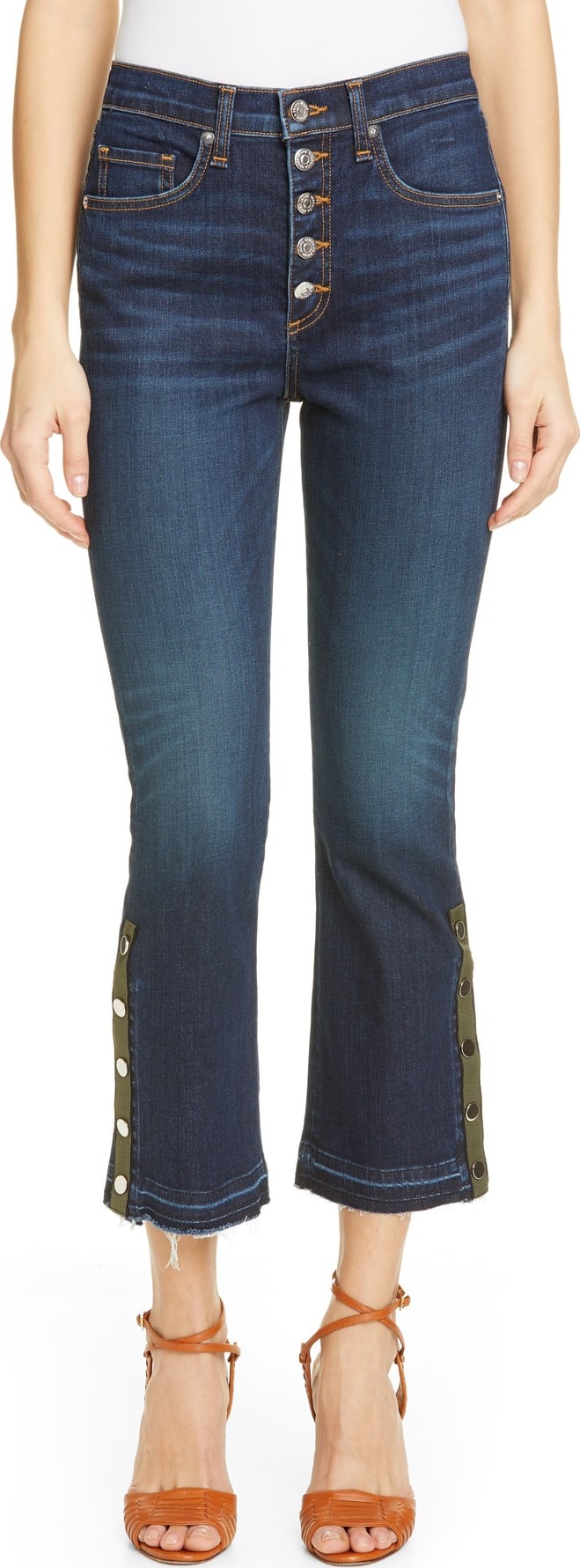 Veronica Beard Carolyn Side Vent Baby Boot Jeans