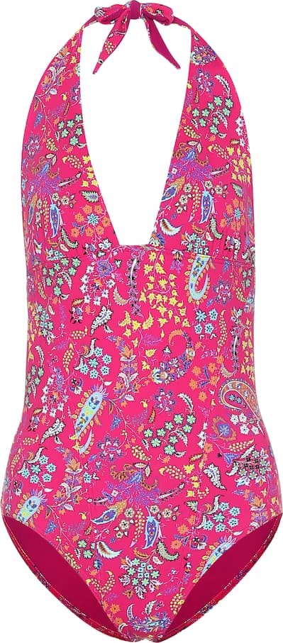 Etro Printed halter swimsuit