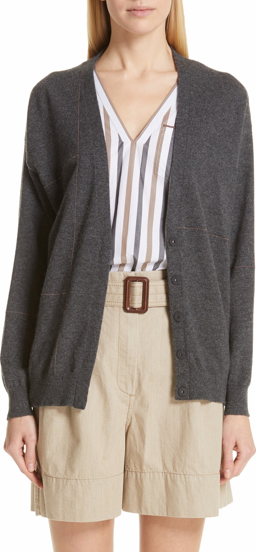Brunello Cucinelli Monili Patchwork Cashmere Cardigan