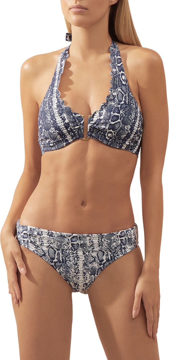 HEIDI KLEIN Kenya Scalloped Underwire Halter Bikini Swim Top