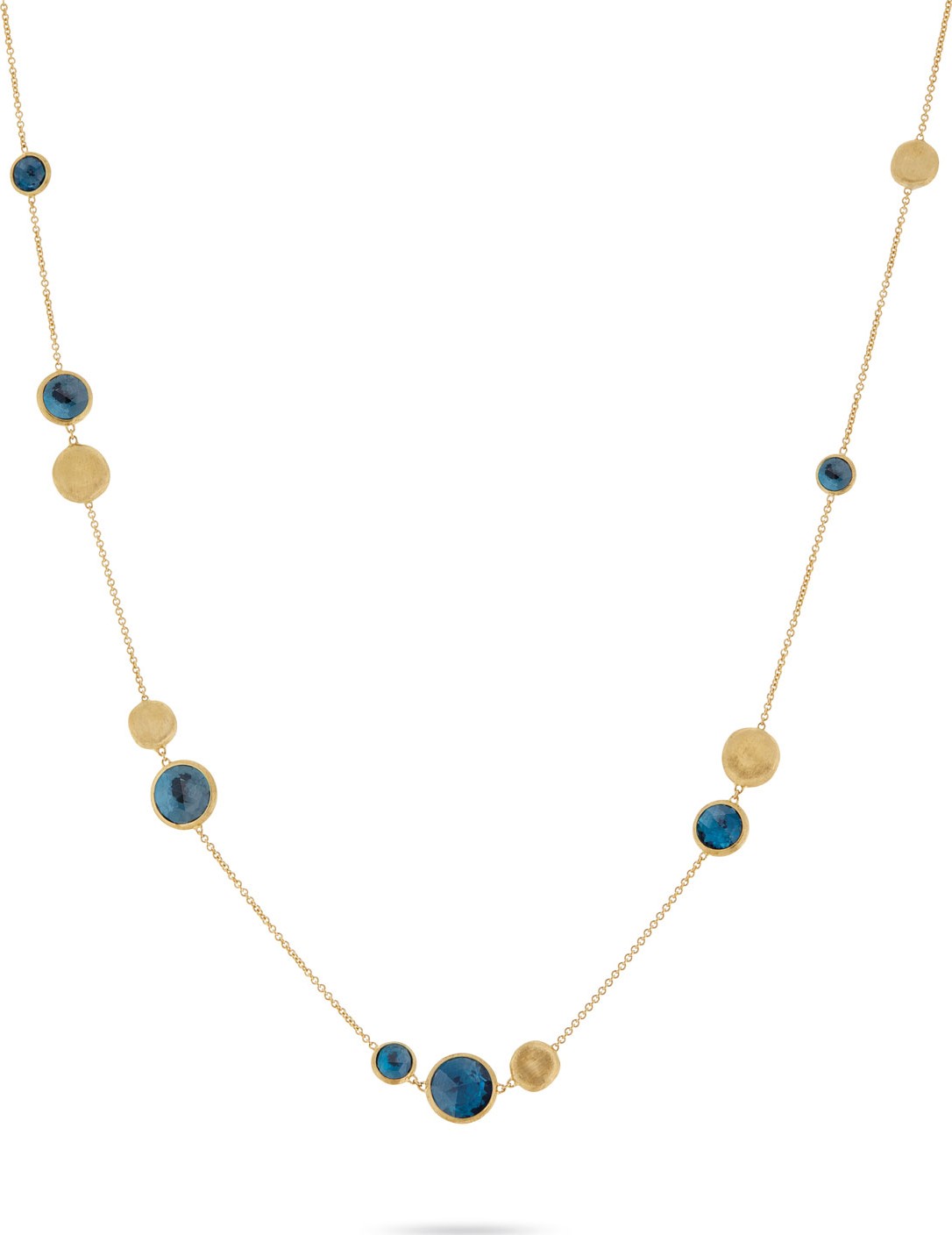 Marco Bicego Jaipur 18K Gold & Blue Topaz Station Necklace