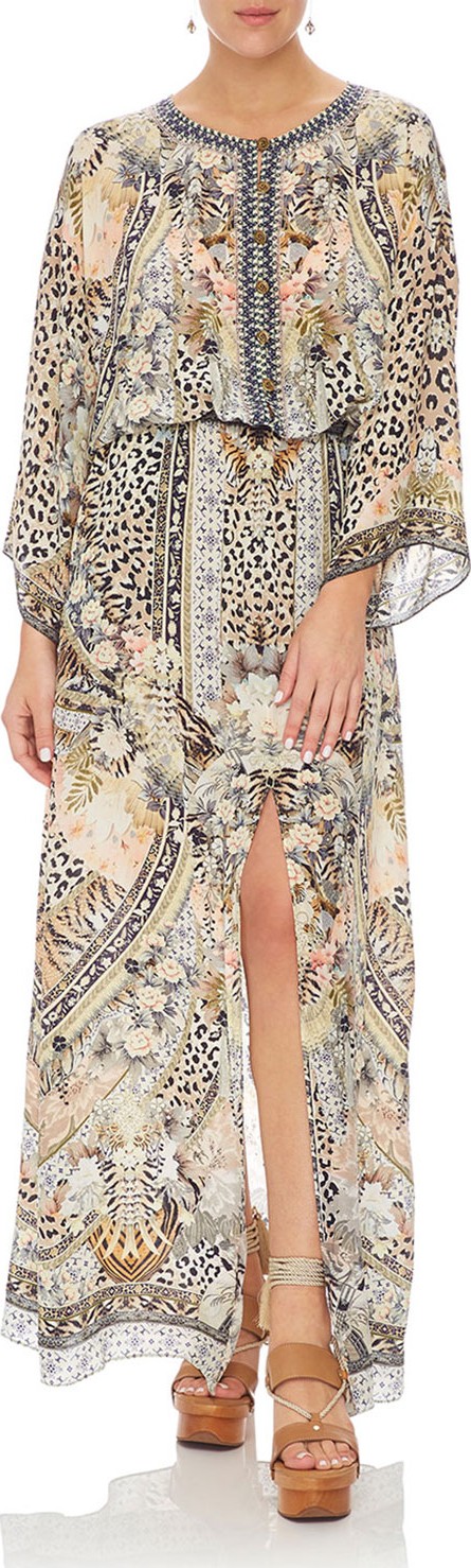 Camilla Embellished Silk Split-Front Maxi Dress