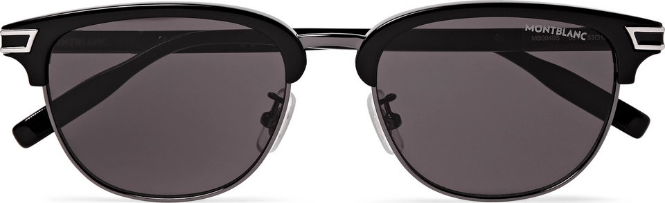 Montblanc Navigator D-Frame Acetate And Silver-Tone Sunglasses