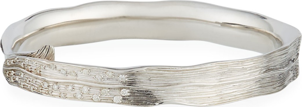 Michael Aram Sterling Silver Wide Palm Diamond Bracelet