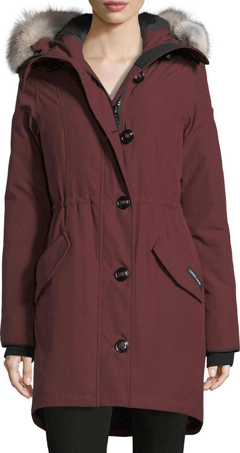 Canada Goose Rossclair Fur-Trim Hooded Down Parka