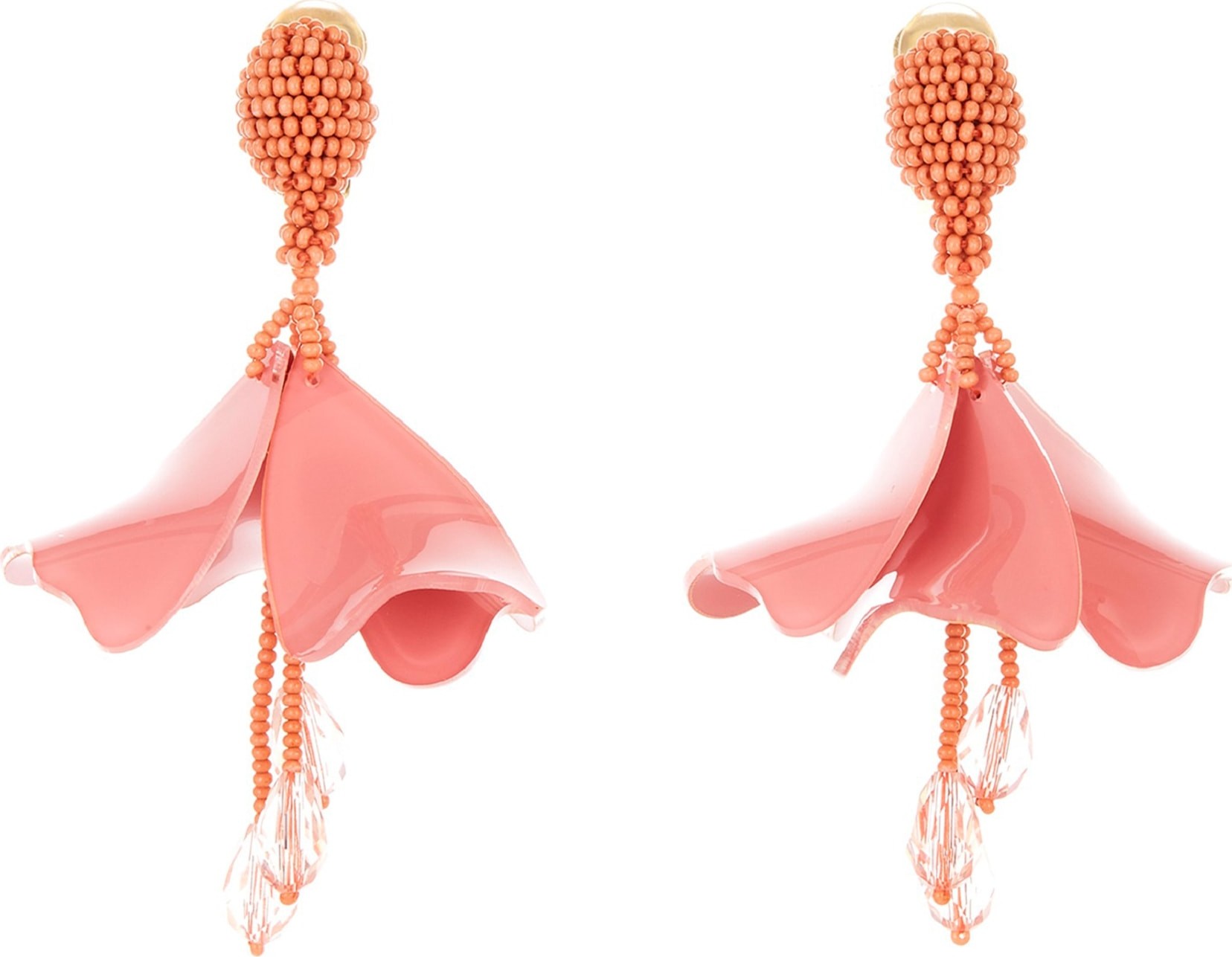 Oscar De La Renta Resort 19 Small Impatiens Clip Earrings