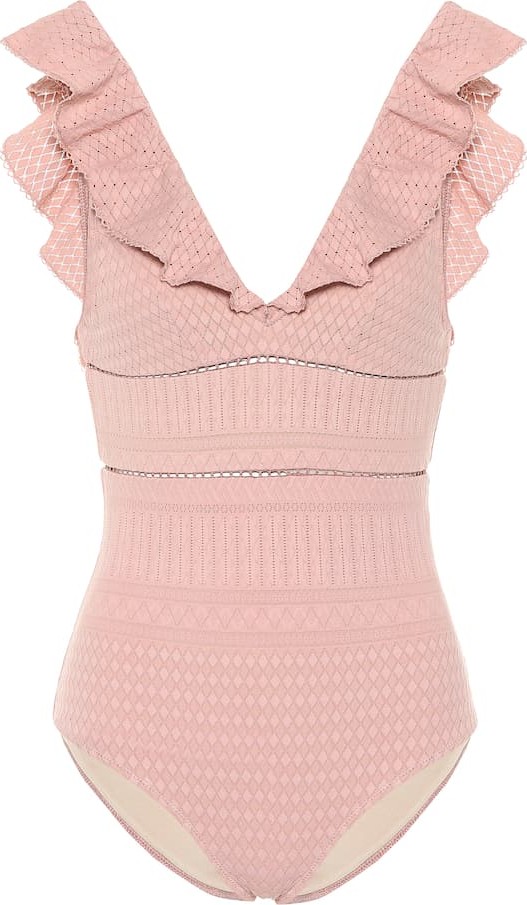 Jonathan Simkhai Ruffled one-piece swimsuit