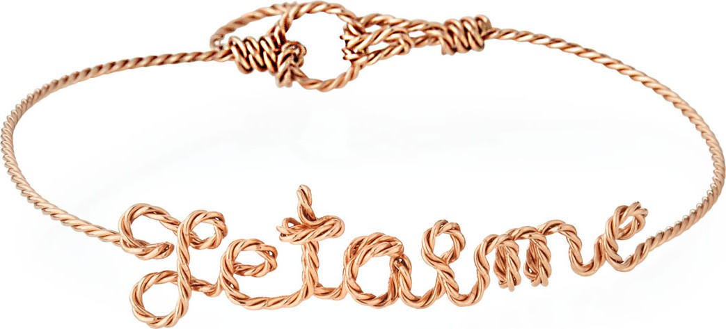 Atelier Paulin Personalized 10-Letter Twist Wire Bracelet, Rose Gold Fill