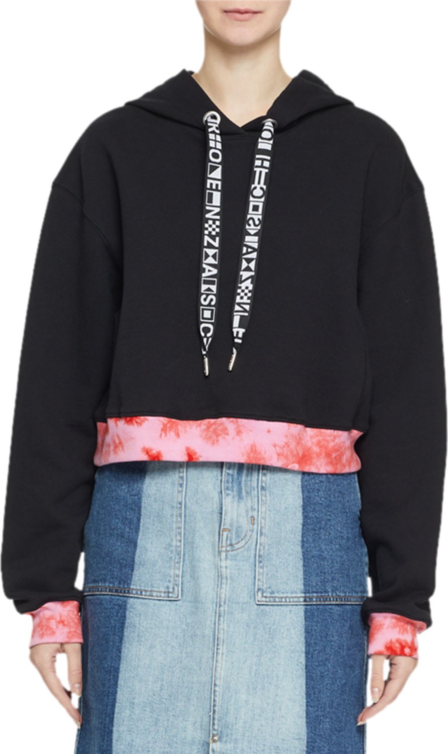 Proenza Schouler PSWL Jersey Cotton Hoodie Sweatshirt with Tie-Dye Detail