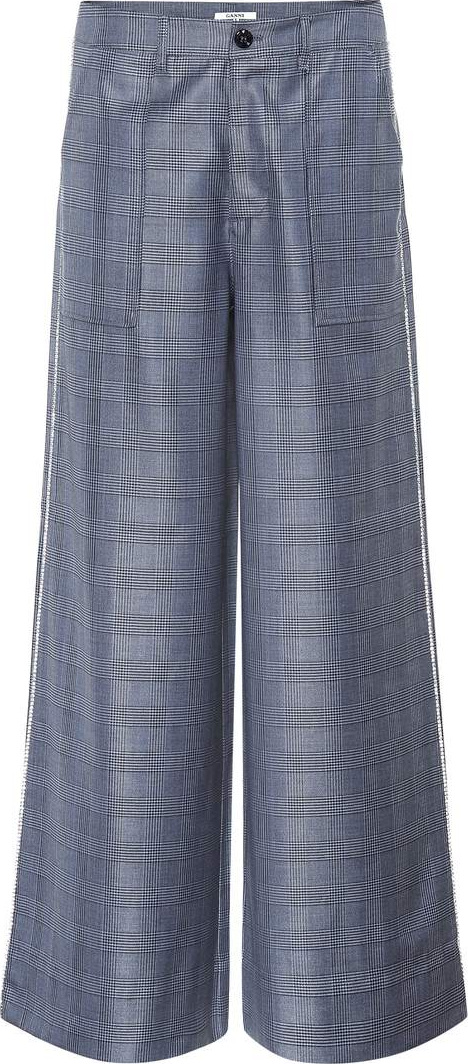 Ganni Merkel silk and wool-blend pants