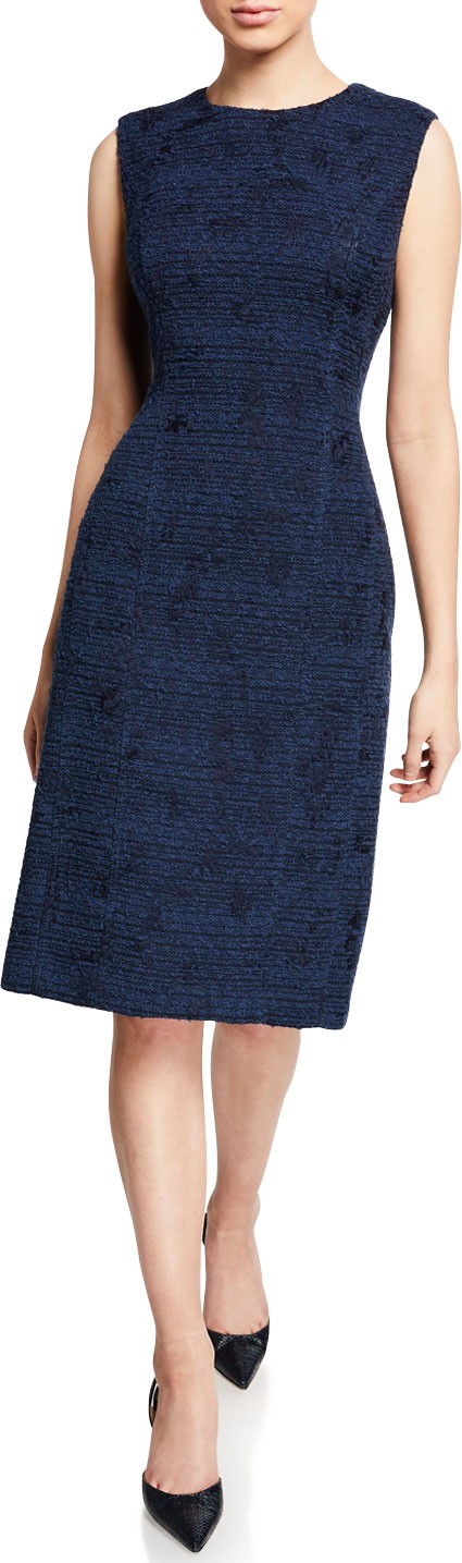 Kiton Sleeveless Tweed Sheath Dress