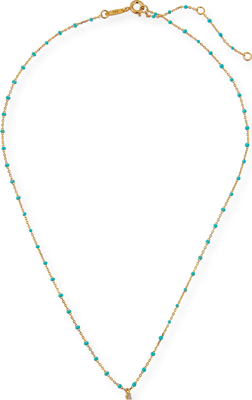Tai Enamel Necklace w/ Cubic Zirconia & Beads