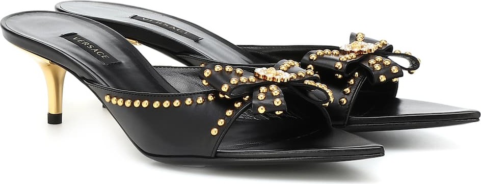 Versace Embellished leather sandals