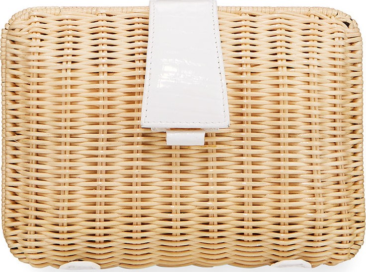 Nancy Gonzalez Wicker & Crocodile Small Clutch Bag