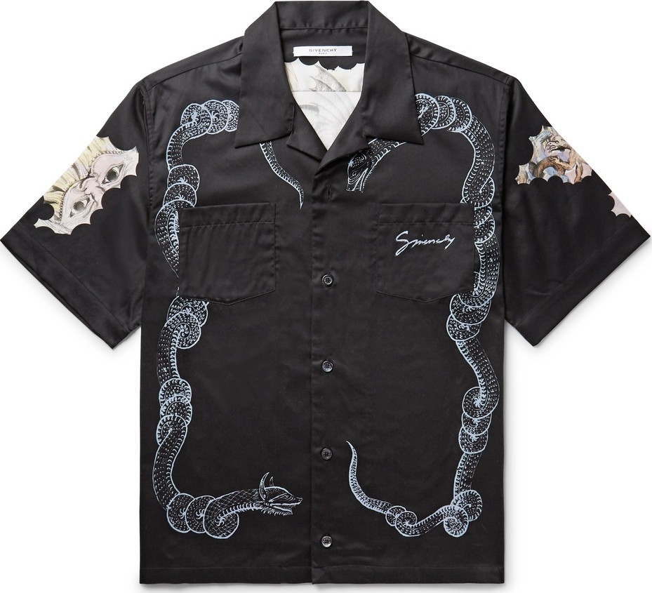 Givenchy Camp-Collar Printed Cotton Shirt