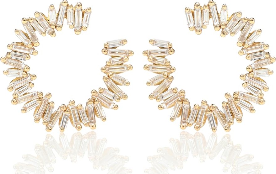 Suzanne Kalan Spiral 18kt gold earrings with diamonds
