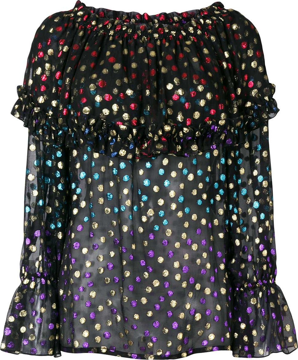 Saint Laurent fil coup' off the shoulder blouse