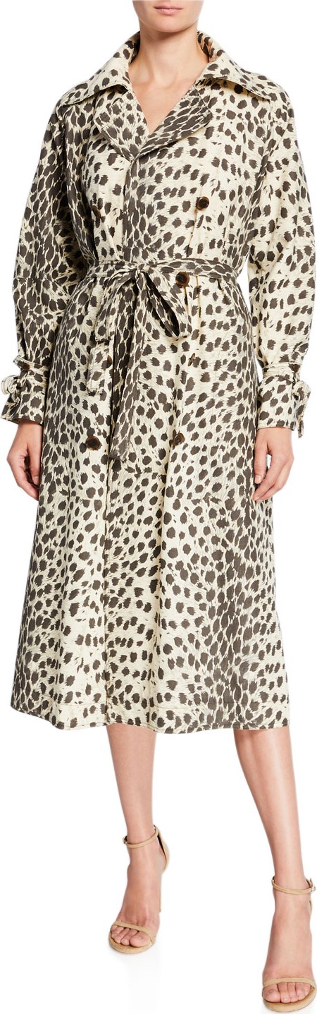 SEA Leopard-Print Trench Coat