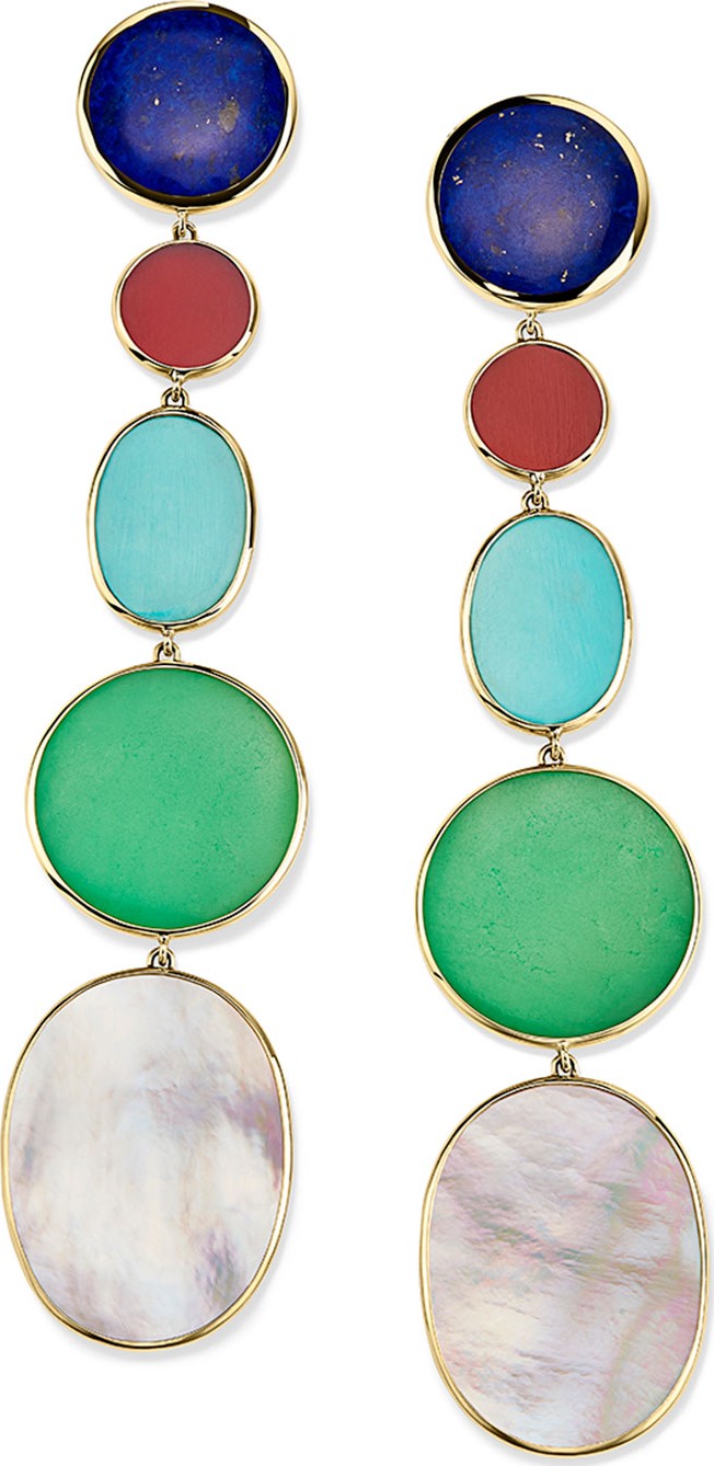 IPPOLITA 18K Polished Rock Candy Long Linear Earrings in Viareggio