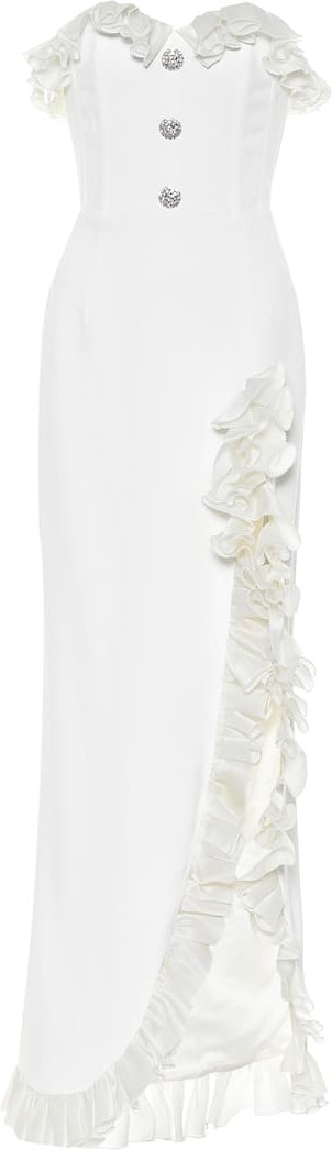 Alessandra Rich Ruffled strapless gown