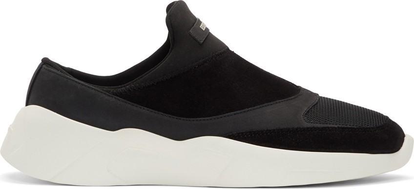 Essentials Black Laceless Backless Sneakers