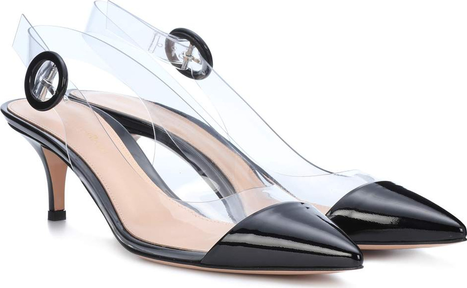 Gianvito Rossi Plexi slingback leather pumps