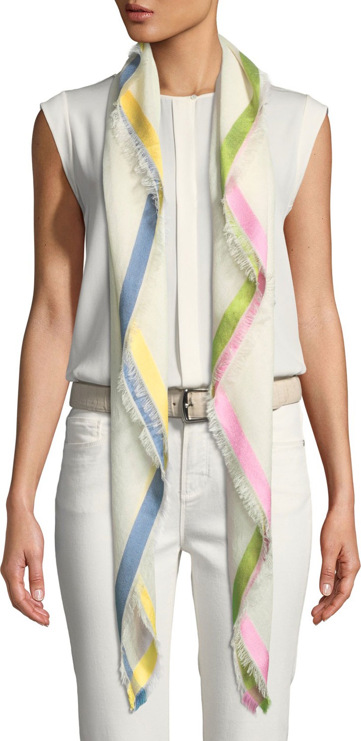 Loro Piana Quadrata Soffio Cashmere & Silk Scarf