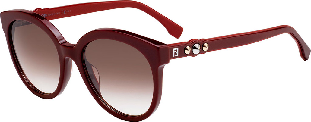 Fendi Studded Two-Tone Round Acetate Sunglasses