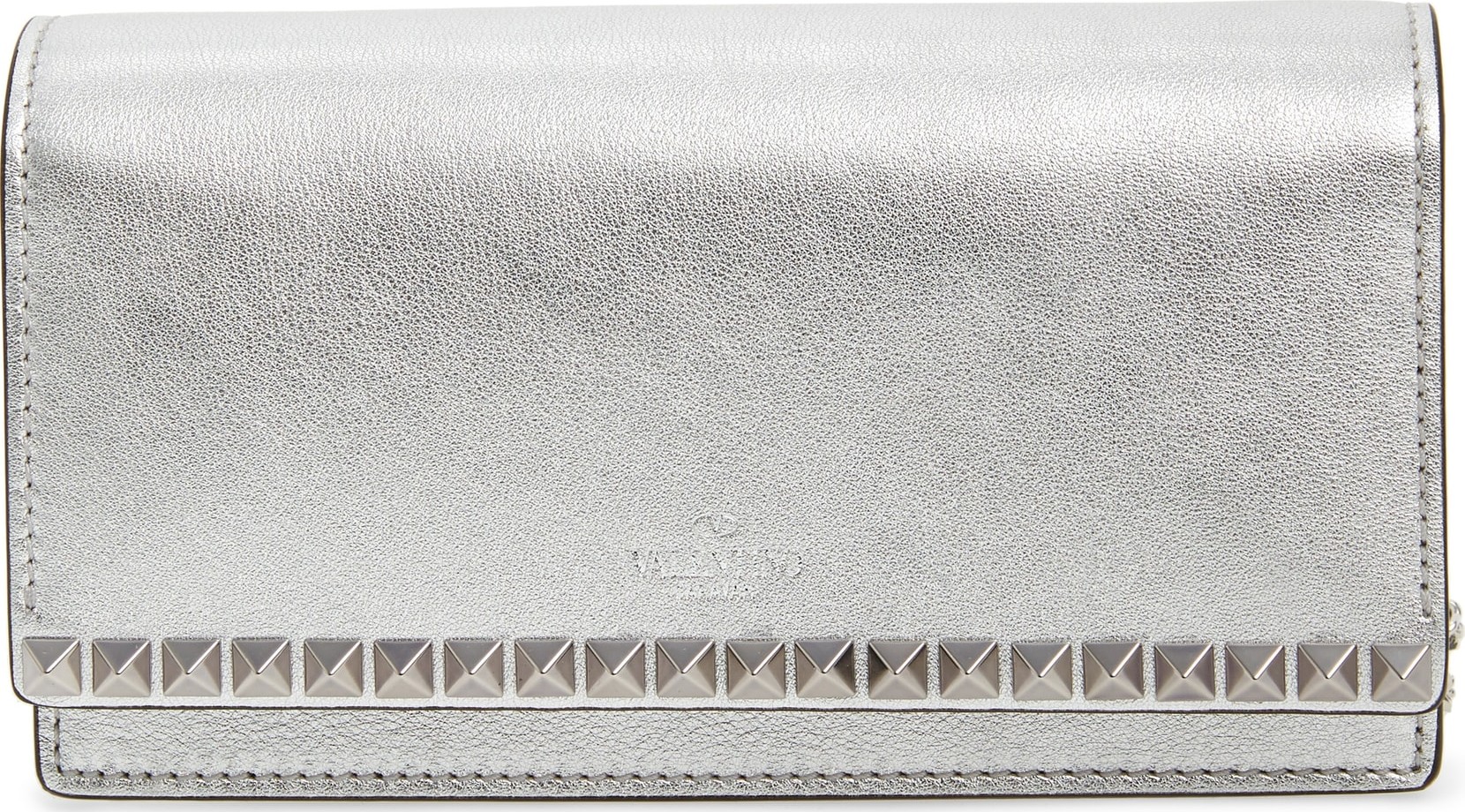 Valentino Rockstud No Limit Calfskin Leather Wallet on a Chain