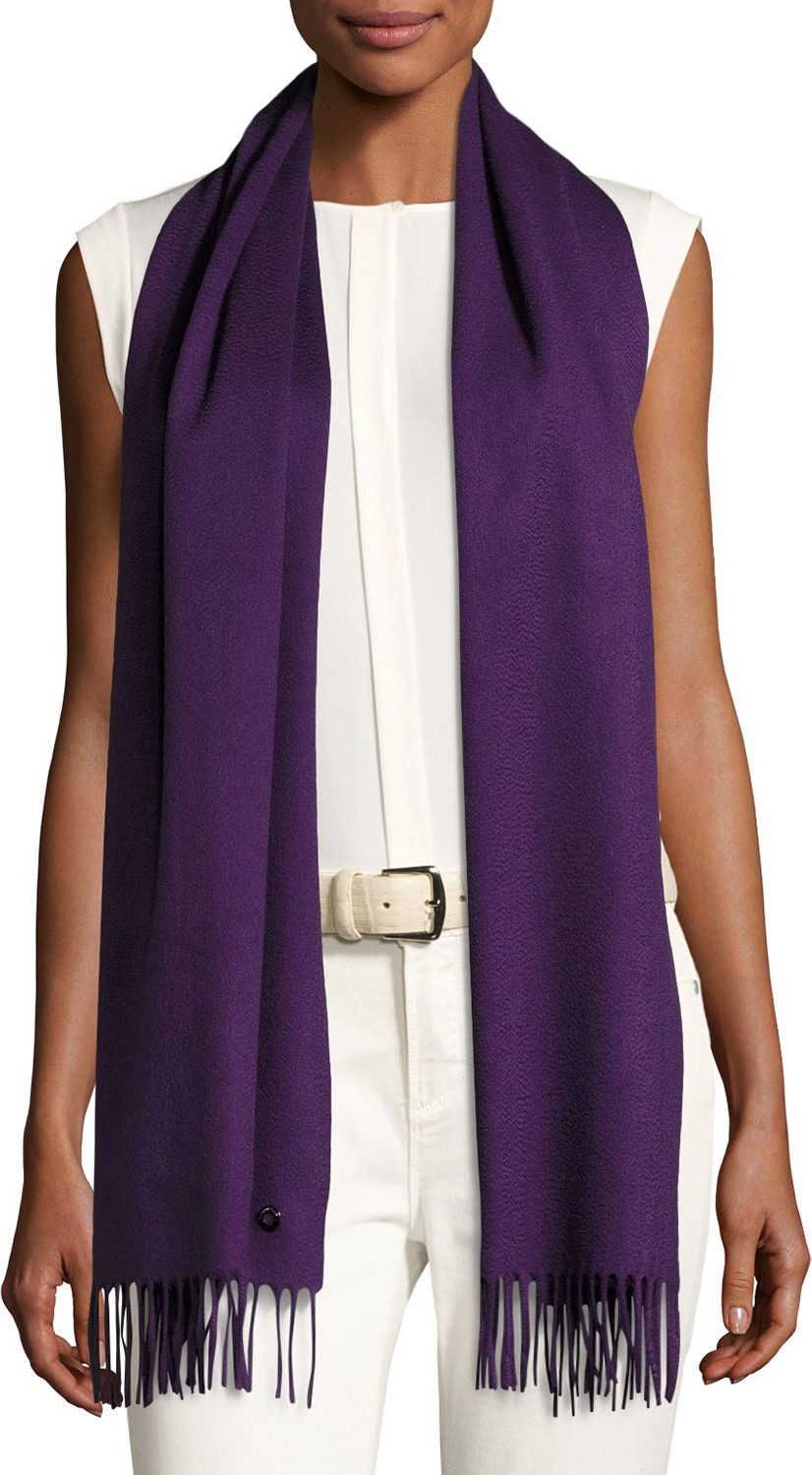 Loro Piana Cashmere Sciarpa Grande Fringe-Trim Scarf