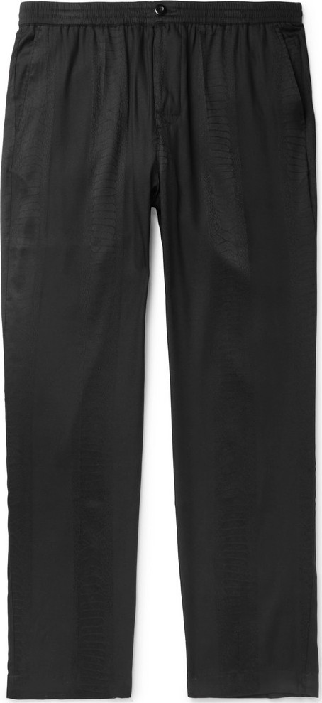 Stussy Black Bryan Snake-Print Jersey Trousers