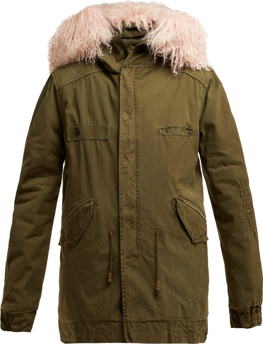 Mr&Mrs Italy Shearling-trim detachable-hood cotton parka