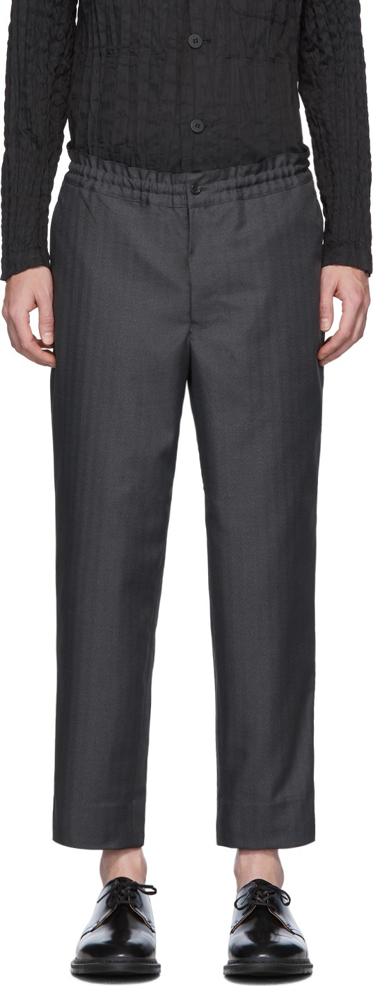 Comme des Garçons Homme Deux Grey Herringbone Trousers