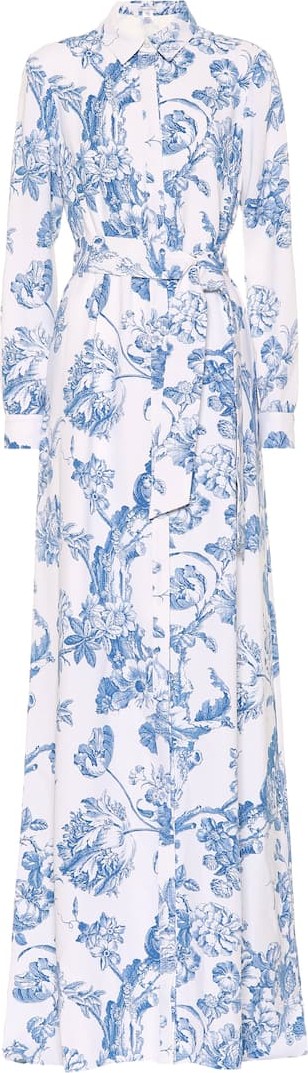 Oscar De La Renta Printed silk georgette maxi dress