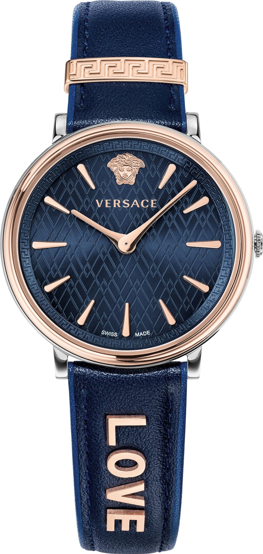 Versace Manifesto Leather Strap Watch, 38mm