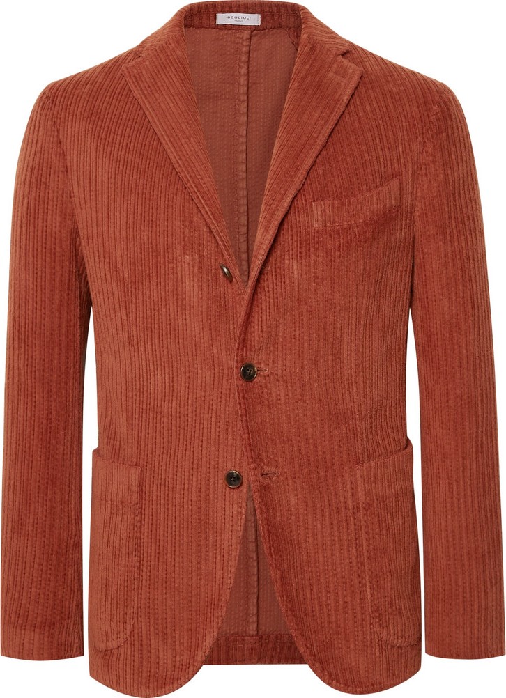 Boglioli Orange Slim-Fit K-Jacket Cotton-Corduroy Blazer