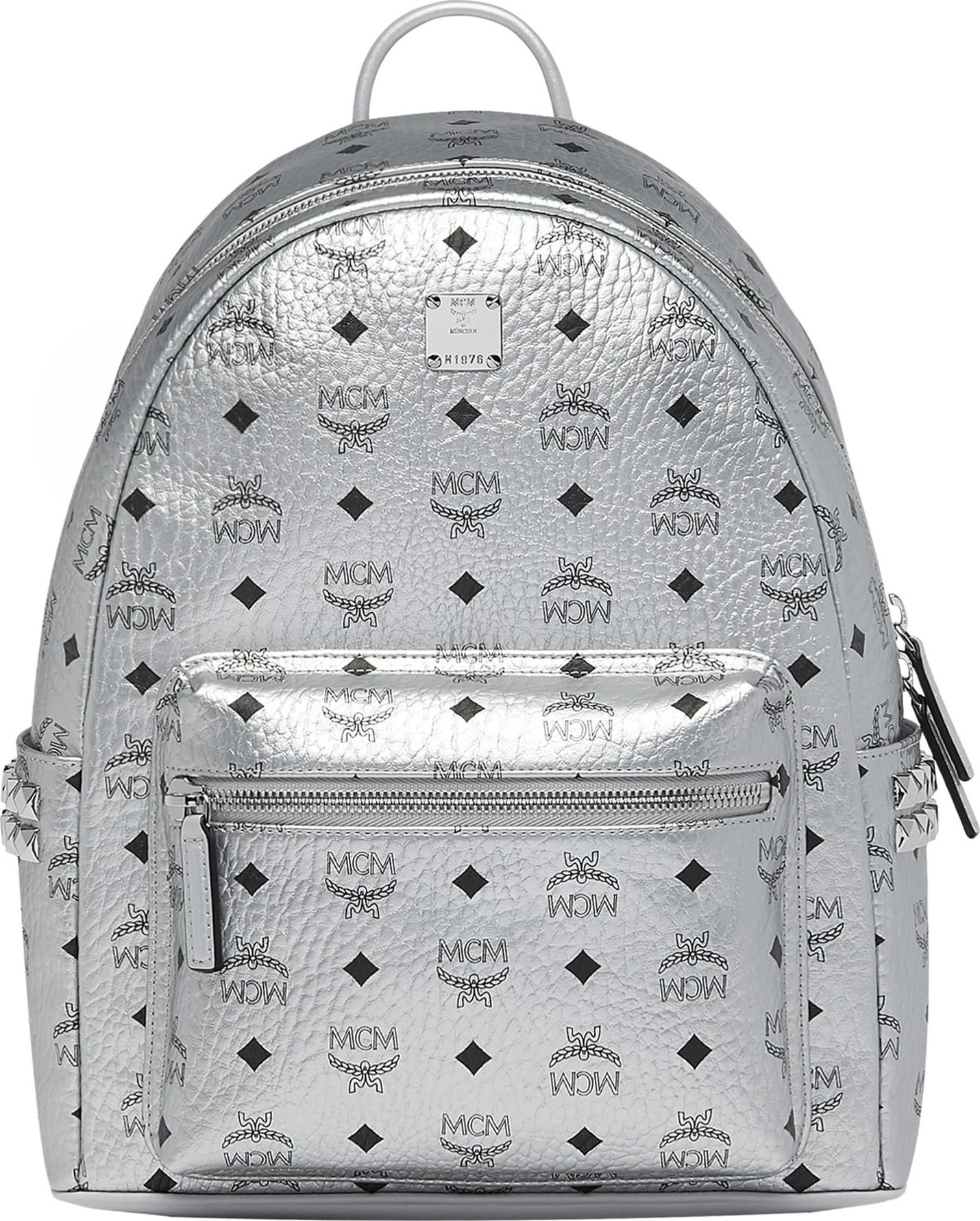 MCM Small Stark Side Stud Metallic Faux Leather Backpack