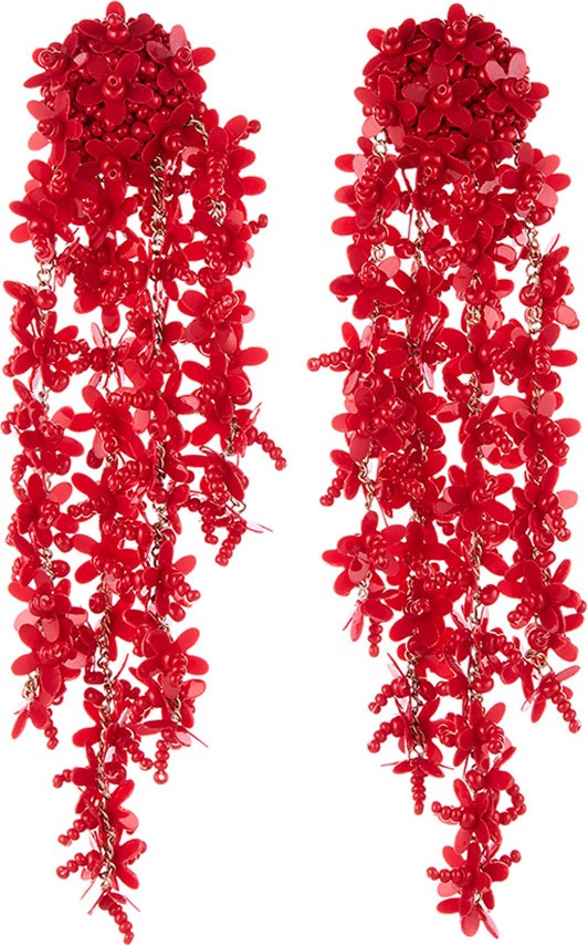 Oscar De La Renta Beaded Cascade Drop Earrings