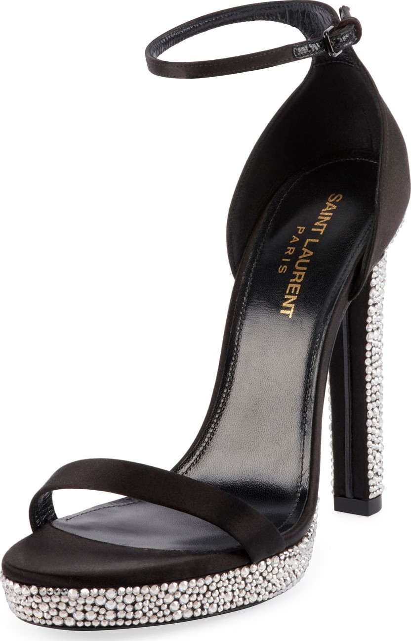 Saint Laurent Hall Embellished Platform Sandals