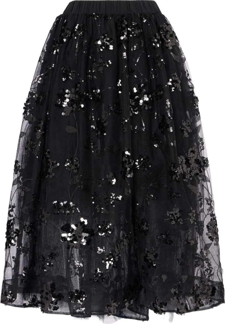 Simone Rocha - Sequined tulle midi skirt Simone Rocha - Sequined tulle midi skirt