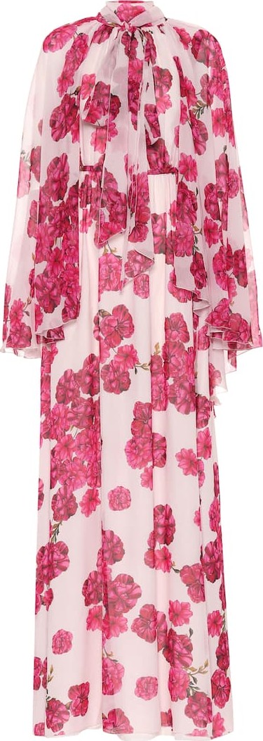Giambattista Valli Floral-printed silk maxi dress