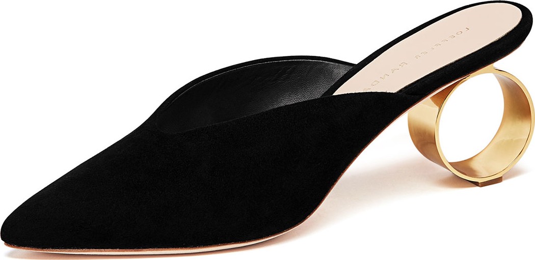 Loeffler Randall Juno Suede Circle-Heel Mules