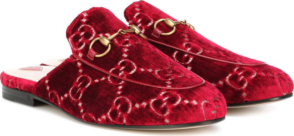 Gucci Princetown GG velvet slippers