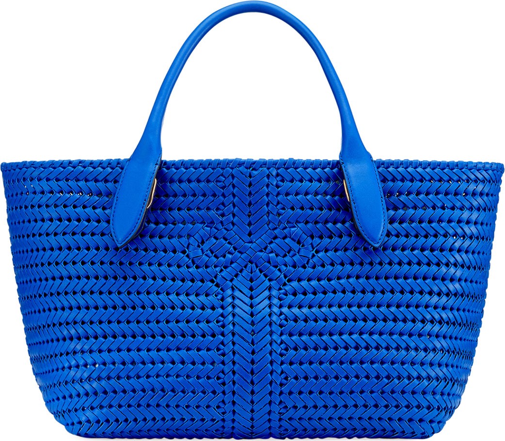 Anya Hindmarch The Neeson Woven Tote Bag  Blue