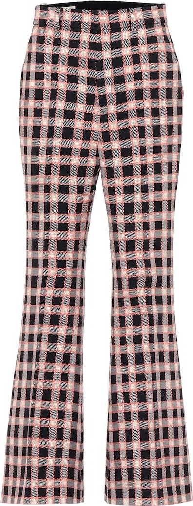 Gucci Checked wool-tweed flared pants
