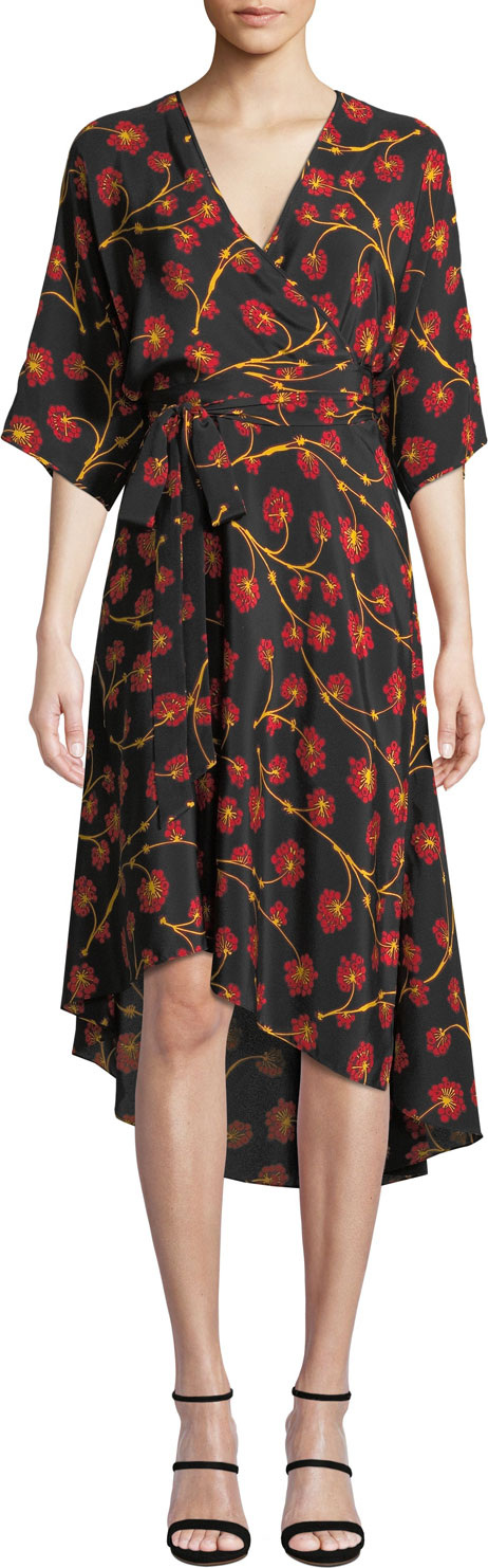 DIANE von FURSTENBERG Eloise Floral-Print Asymmetrical Wrap Dress