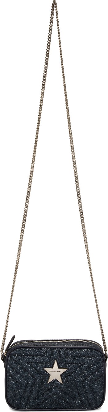 Stella McCartney Blue Glitter Mini Star Crossbody Bag