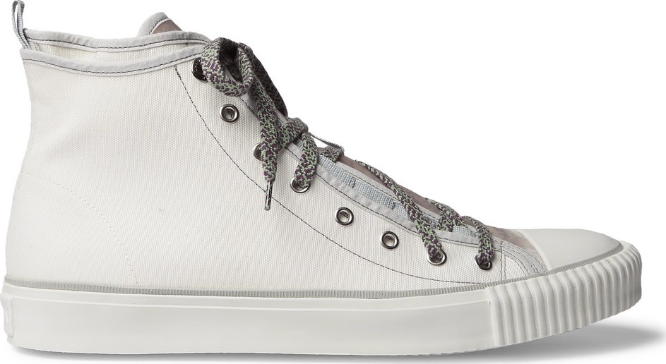 Lanvin Canvas and Velvet High-Top Sneakers