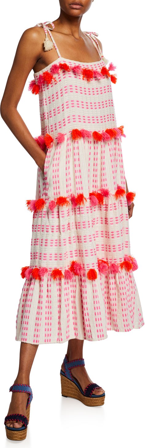 Tessora Lola Tiered-Print Midi Dress