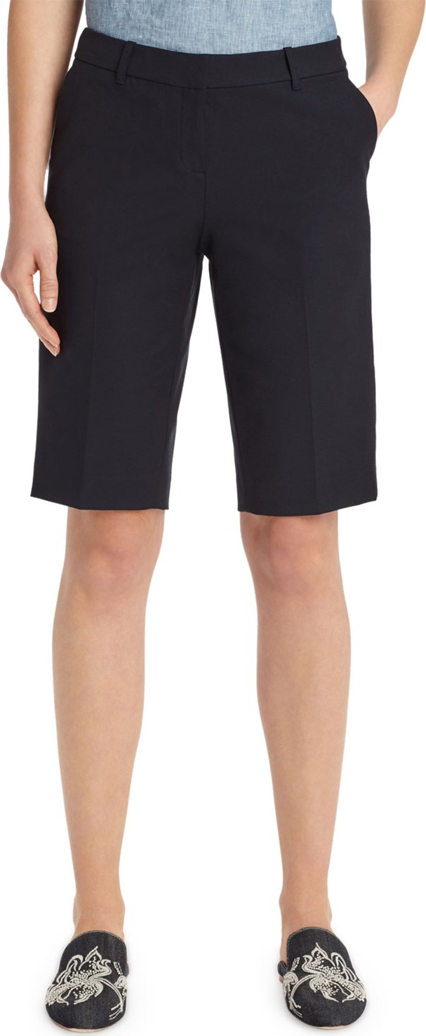 Lafayette 148 New York Manhattan Techno-Stretch Twill Slim Bermuda Shorts